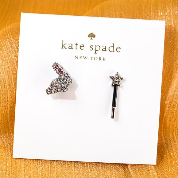 Kate Spade Make Magic Bunny Asymmetrical Studs (with GIFT BAG)
